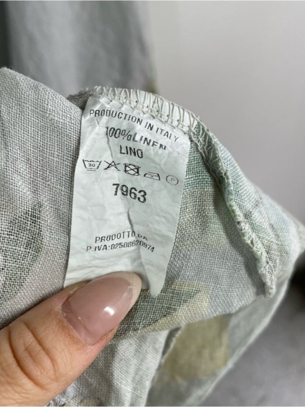 Made in Italy Linen Tunic Top Grey Floral Lagenlook Boho Oversized One Size - Picture 11 of 14